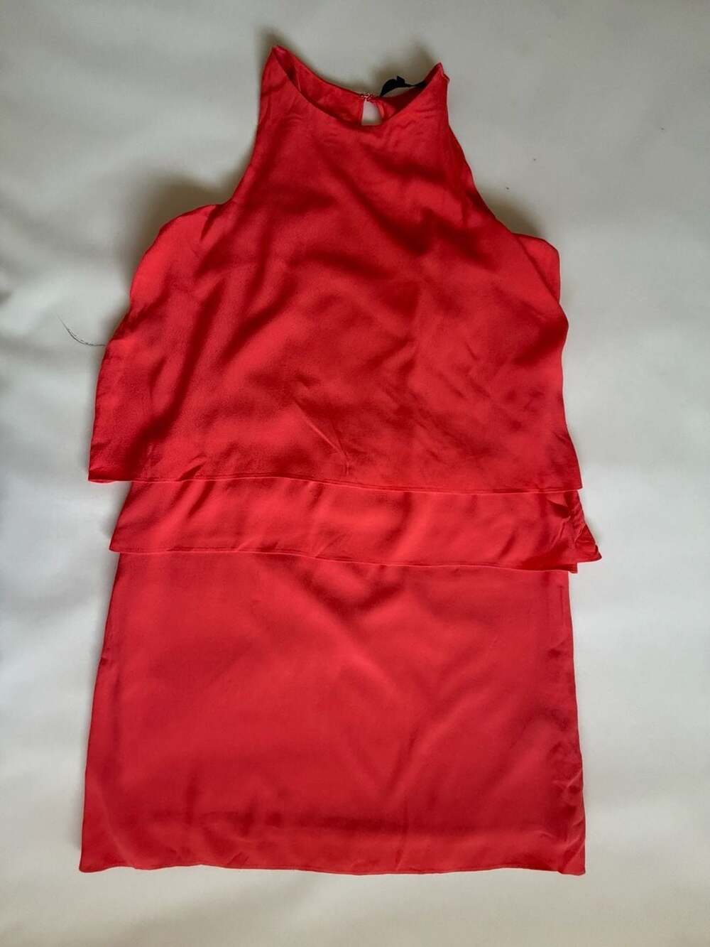 Tibi Womens Size 2 Red Sleeveless Peplum Mini Dress Cocktail Party Dress
